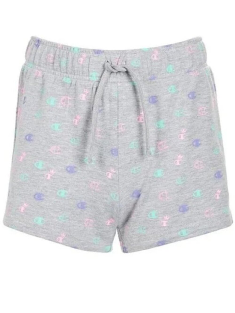 Champion | Gray & Pastel Allover Print French Terry Shorts | Size 2T
